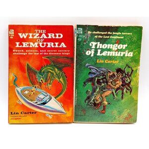 Wizard/Thongor of Lemuria Lin Carter Vintage Books Paperback Lot of 2 Novels
